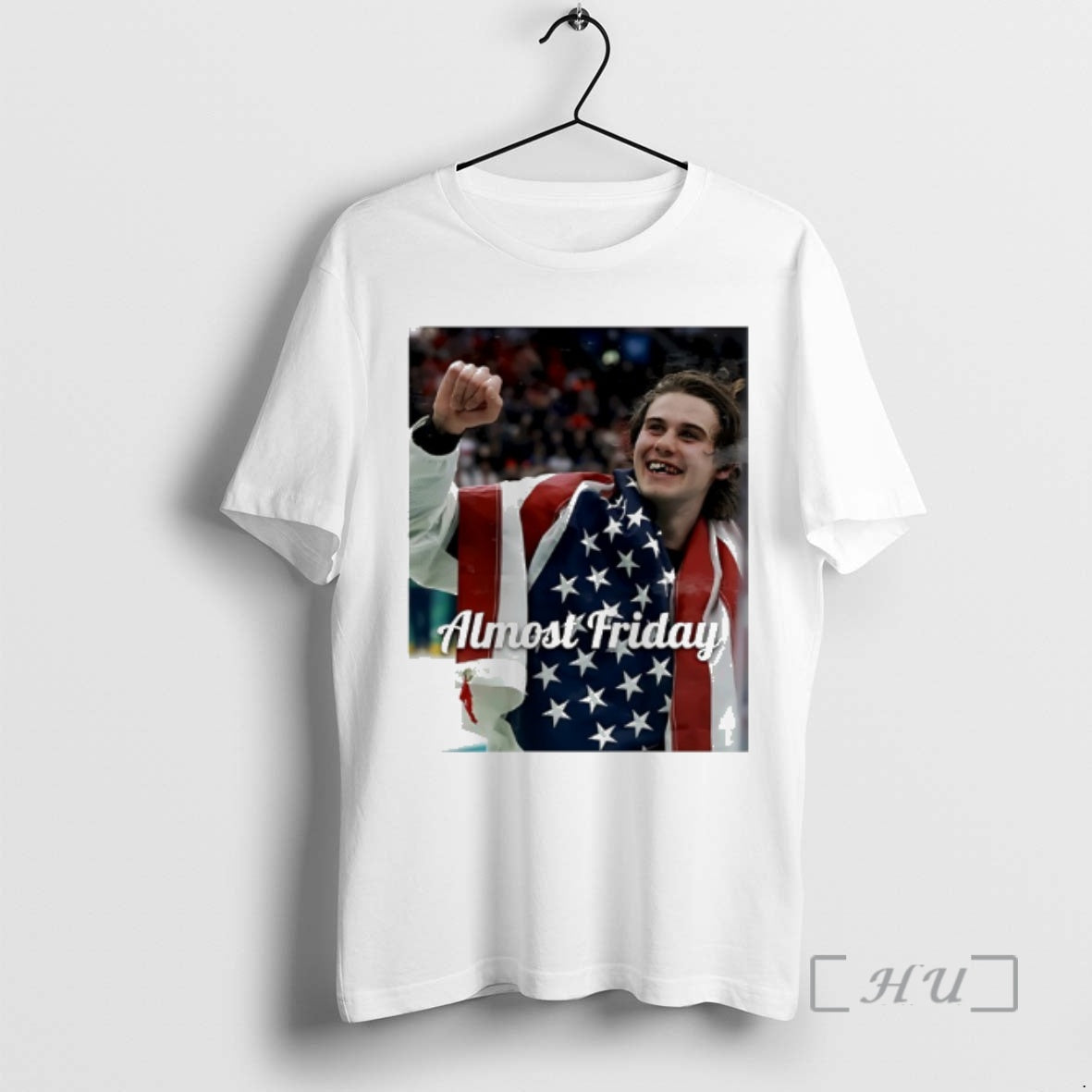 Officials Jack Hughes Celebrating 2026 Winter Olympics Almost Friday T-Shirts, Hoodie, Sweatshirt | HypeDripTees.com