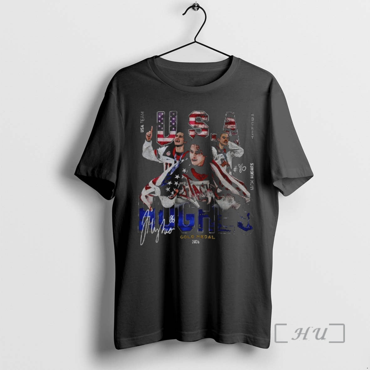 Officials Jack Hughes Gold Medal Usa Hockey Player Graphic Signature T-Shirts, Hoodie, Sweatshirt | HypeDripTees.com