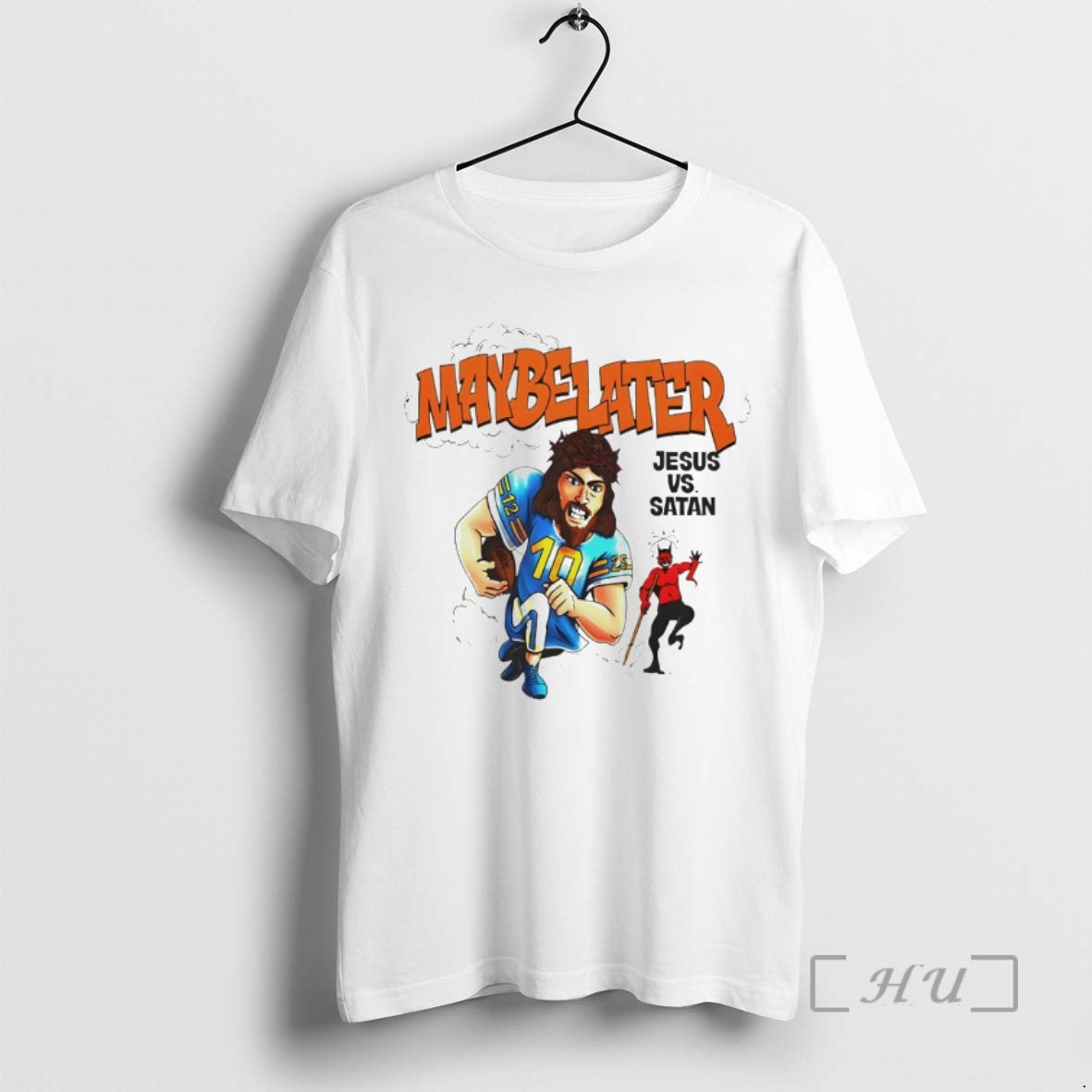 Officials Jared Mccain Maybe Later Jesus Vs Satan T-Shirts, Hoodie, Sweatshirt | HypeDripTees.com