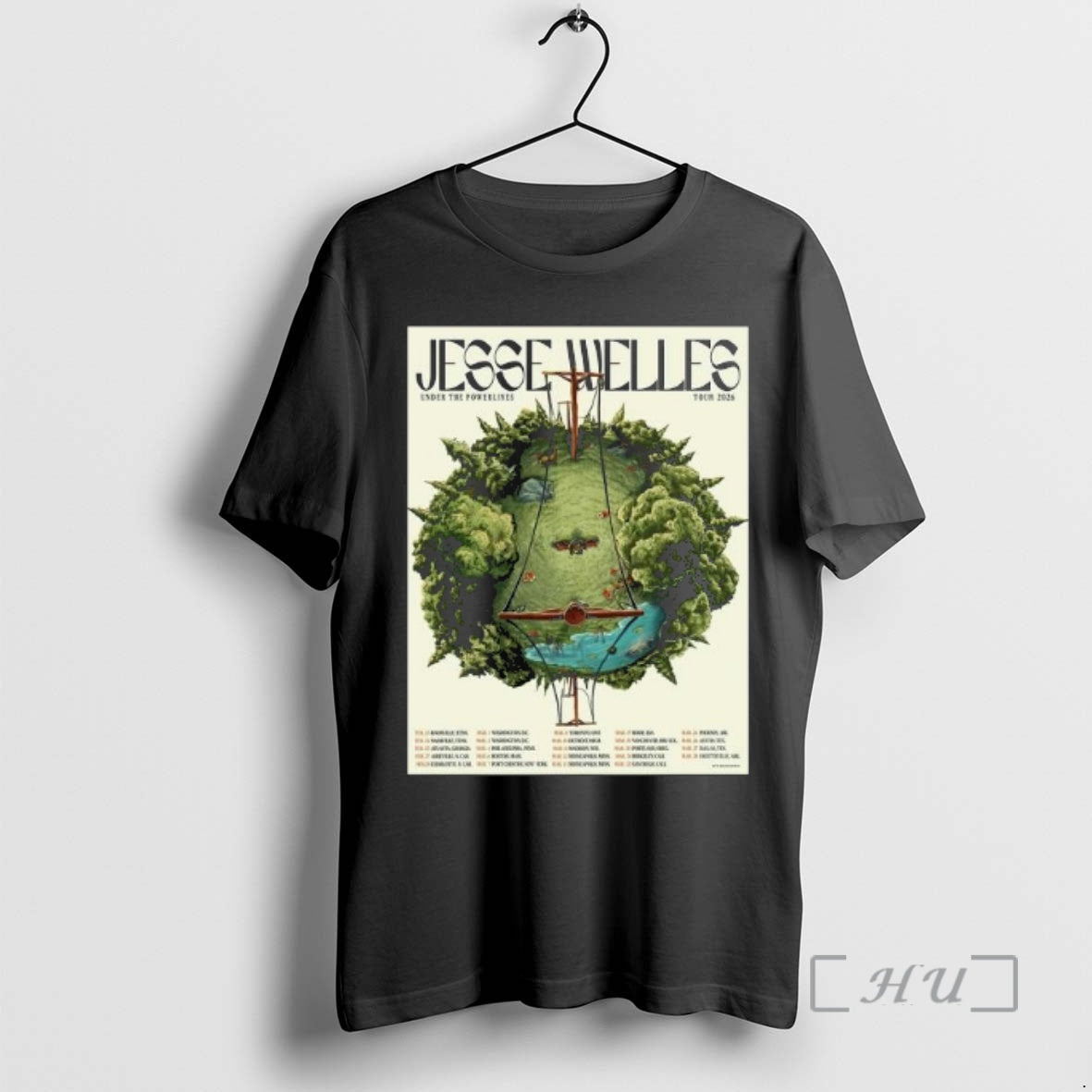 Officials Jesse Welles Under The Powerlines Tour 2026 North America City Dates Premium T Shirts Hoodie, Sweatshirt
