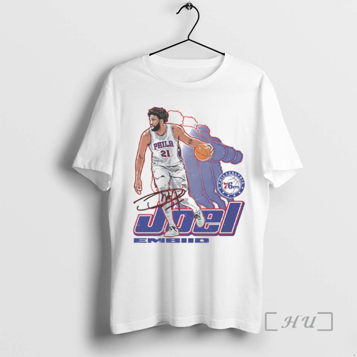Officials Joel Embiid Philadelphia 76ers Retro Signature T-Shirts, Hoodie, Sweatshirt | HypeDripTees.com