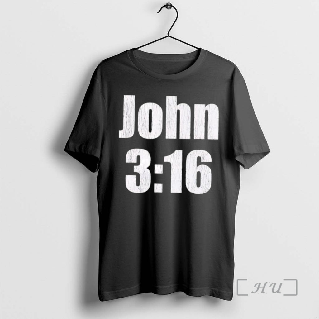 Officials John 3 16 Bible Verse Distressed White Text Graphic