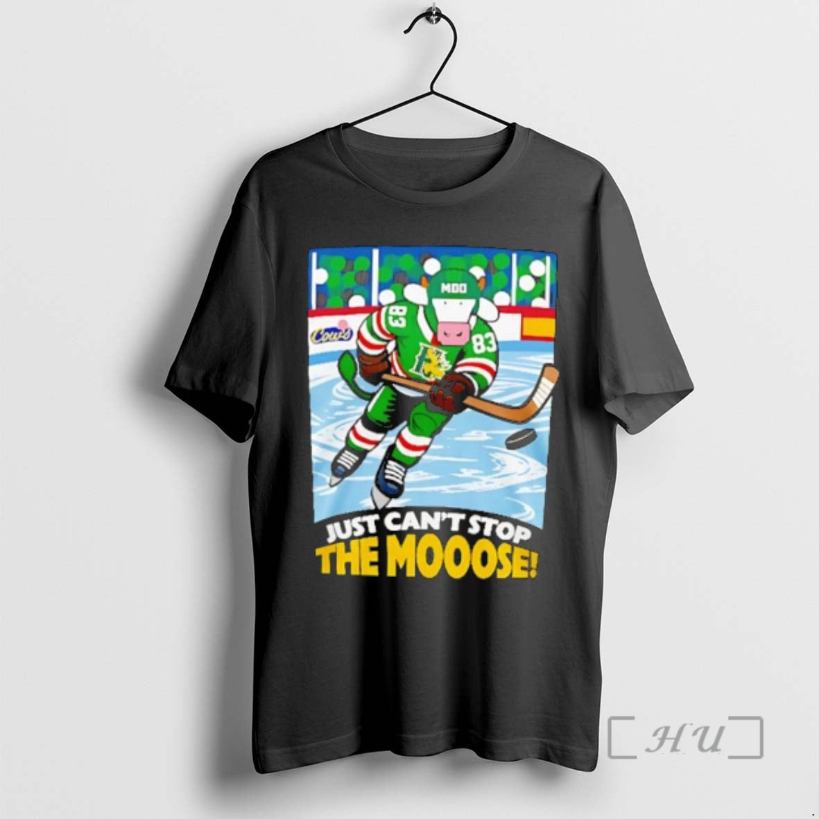 Officials Just Cant Stop The Mooose Hockey Cow Mascot T-Shirts, Hoodie, Sweatshirt | HypeDripTees.com