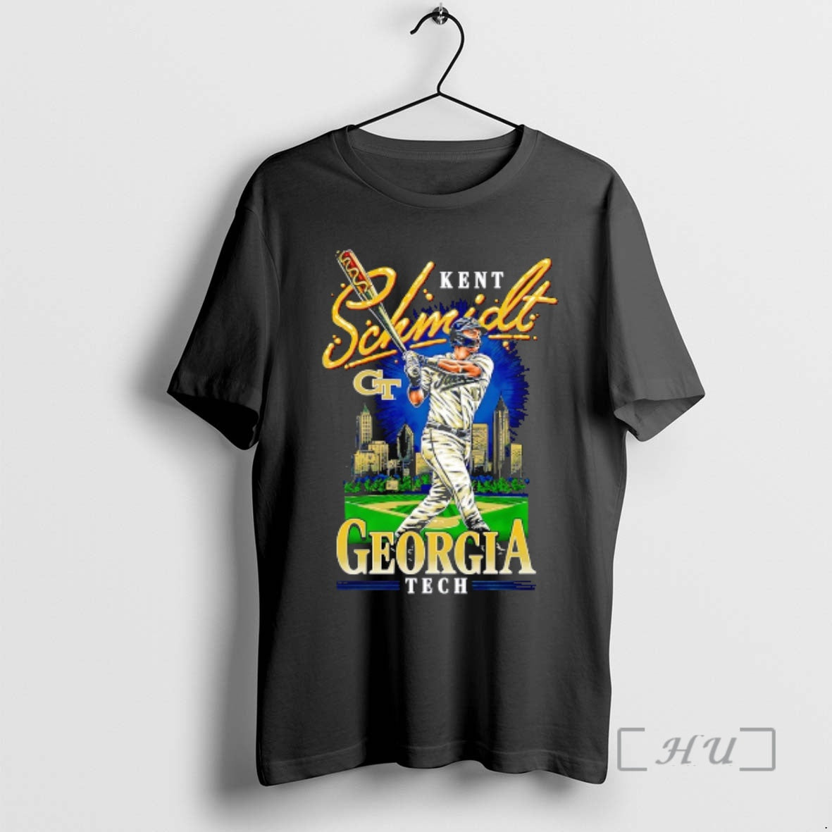 Officials Kent Schmidt Of Georgia Tech Baseball City Skyline Logo T-Shirts, Hoodie, Sweatshirt | HypeDripTees.com