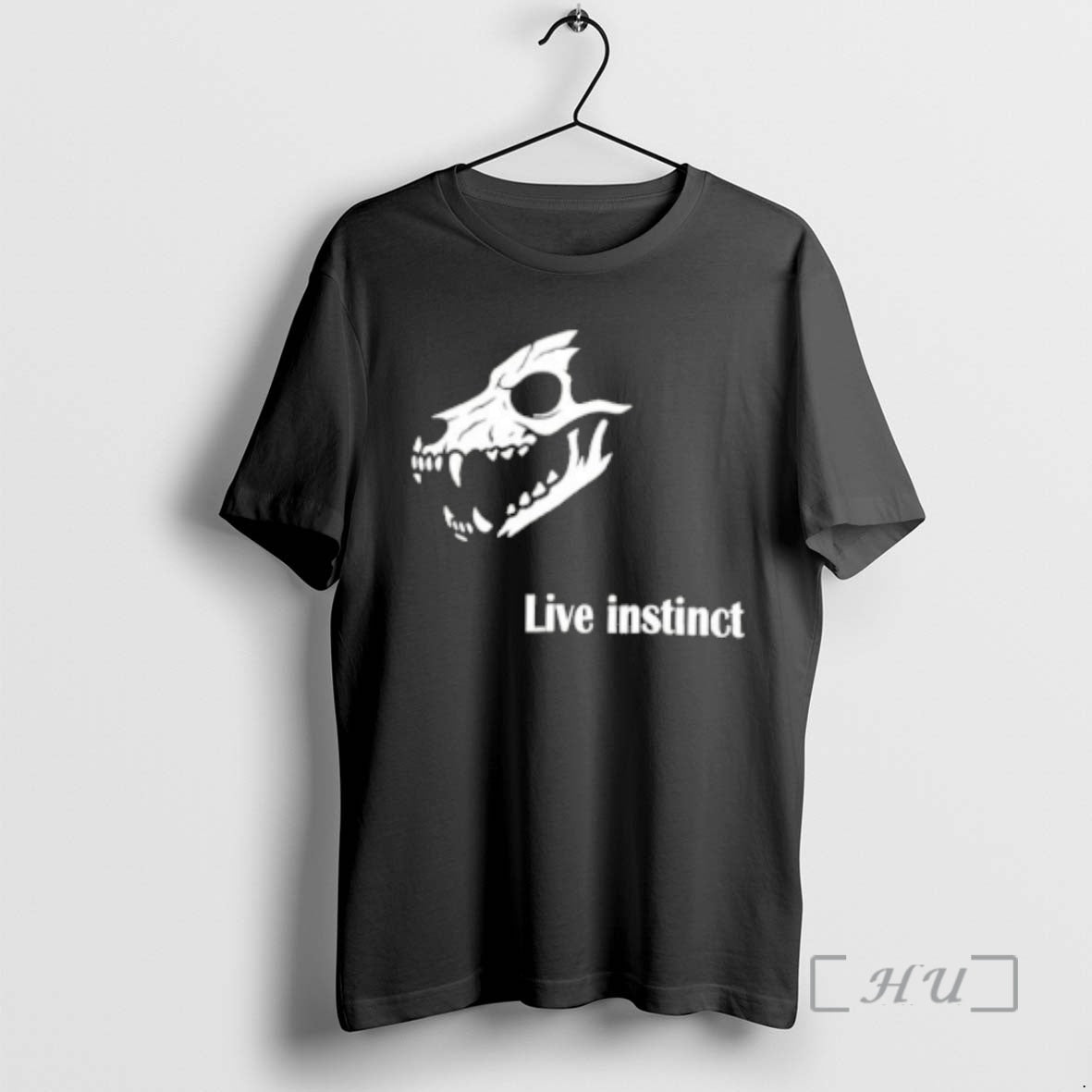 Officials Live Instinct Wolf Skeleton Skull Head Gothic Design T-Shirts, Hoodie, Sweatshirt | HypeDripTees.com