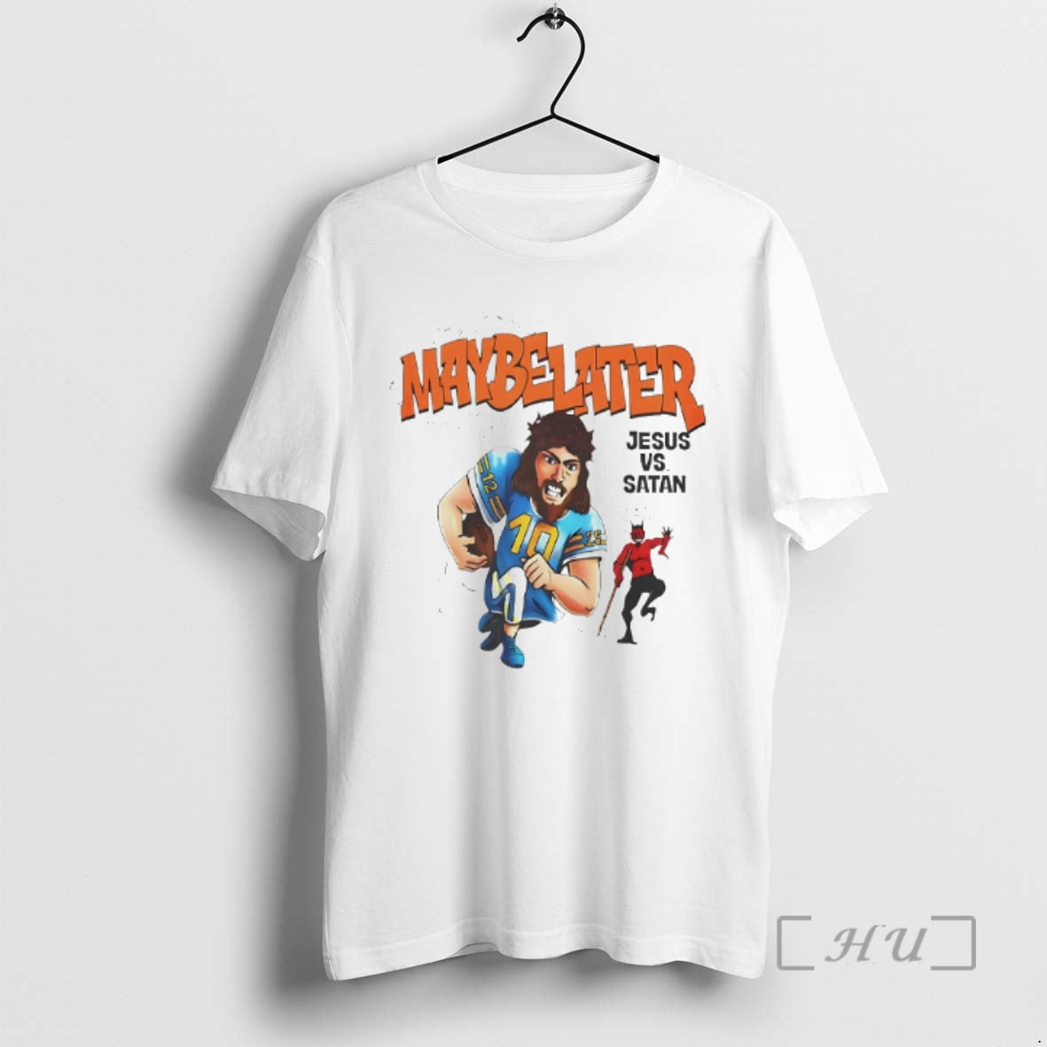Officials Maybe Later Jesus Vs Satan Cartoon T-Shirts, Hoodie, Sweatshirt | HypeDripTees.com