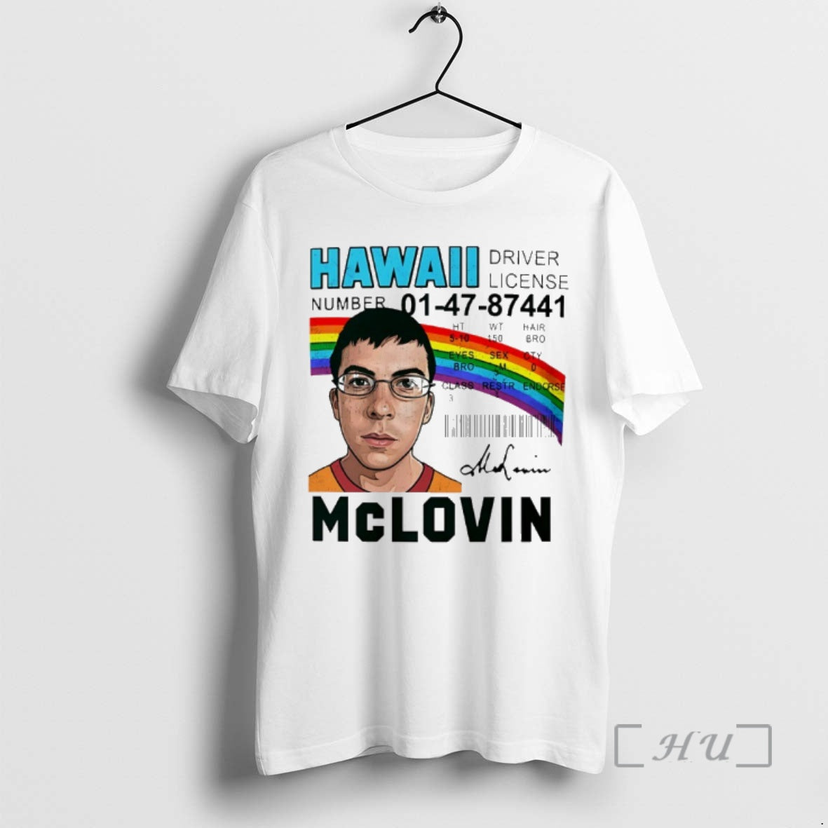 Officials Mclovin Hawaii Driver License Rainbow Signature T-Shirts, Hoodie, Sweatshirt | HypeDripTees.com