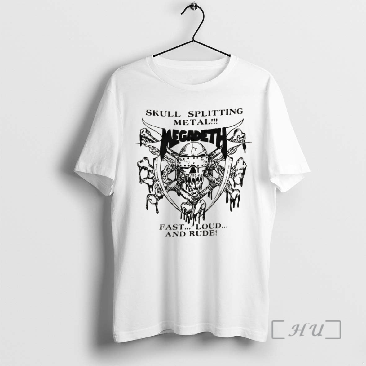 Officials Megadeth Skull Splitting Metal Fast Loud And Rude T-Shirts, Hoodie, Sweatshirt | HypeDripTees.com