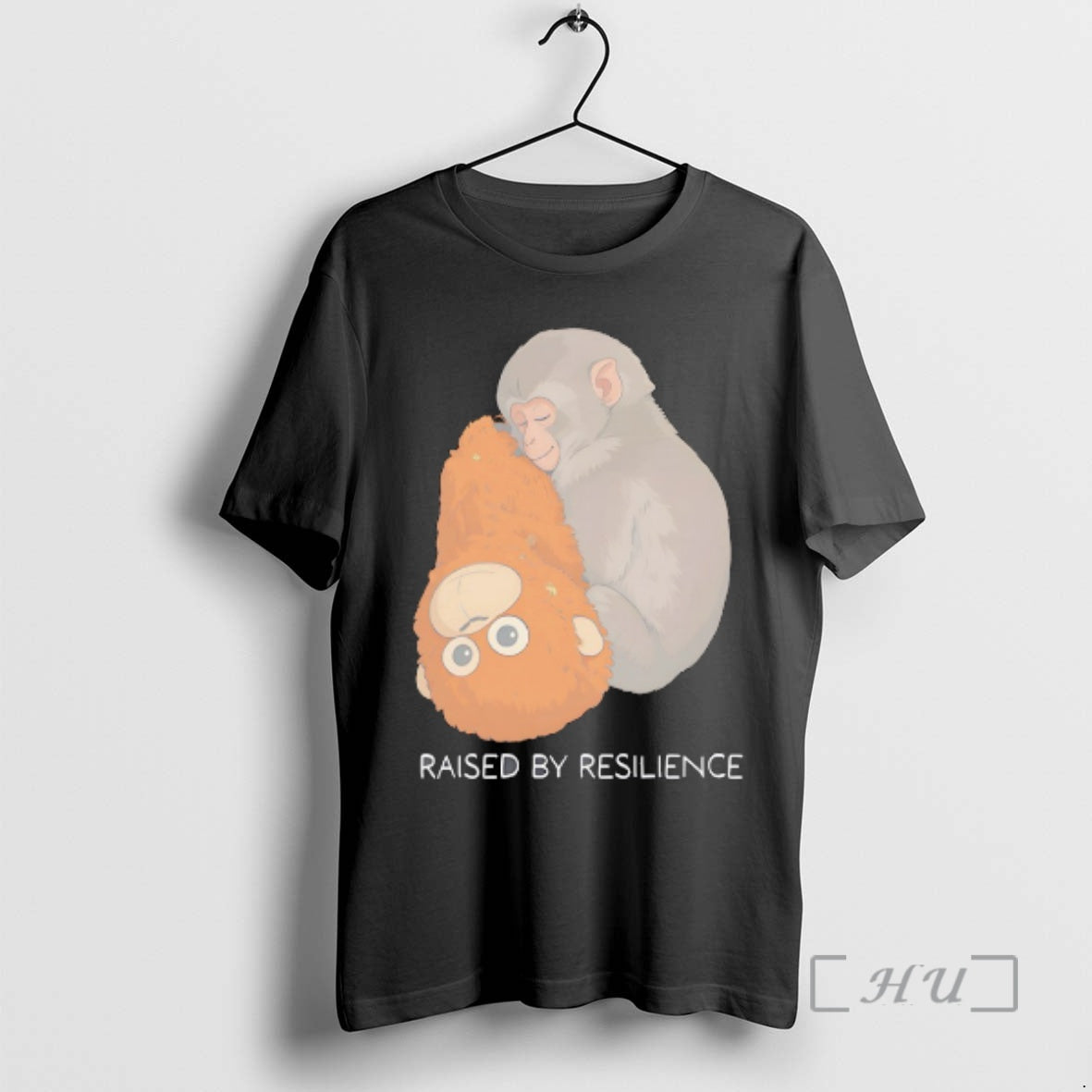 Officials Monkey Cuddling A Teddy Monkey Raised By Resilience T-Shirts, Hoodie, Sweatshirt | HypeDripTees.com