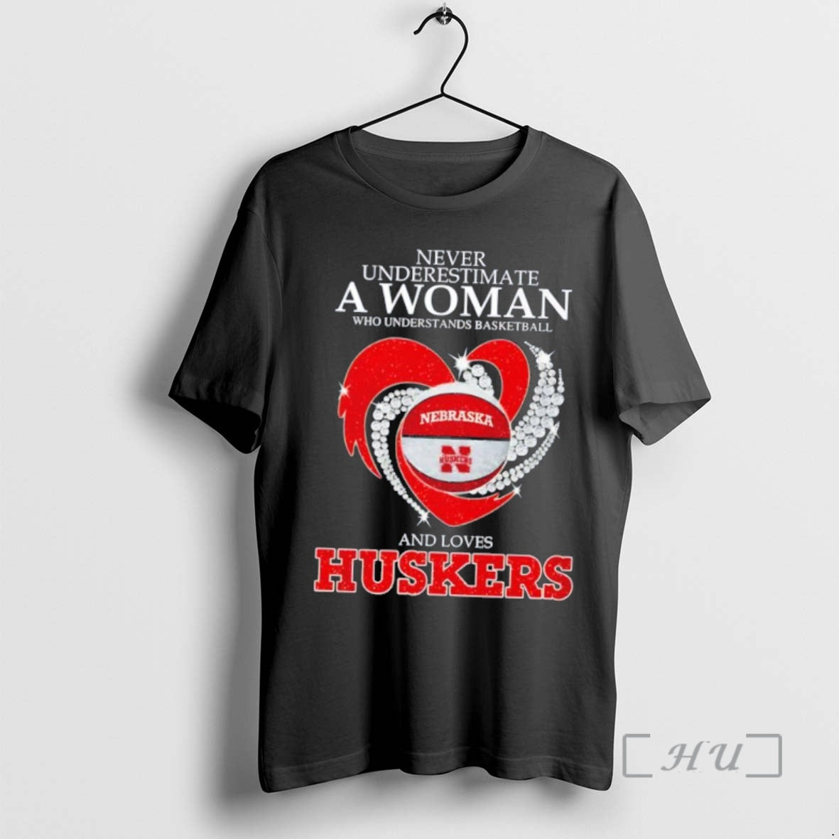 Officials Never Underestimate A Woman Who Understands Basketball Nebraska And Loves Huskers Graphic Premium T-Shirts,...