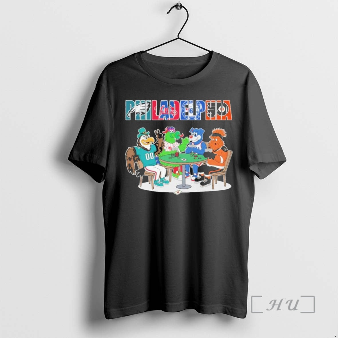Officials Philadelphia Sports Teams Mascots Playing Games T-Shirts, Hoodie, Sweatshirt | HypeDripTees.com