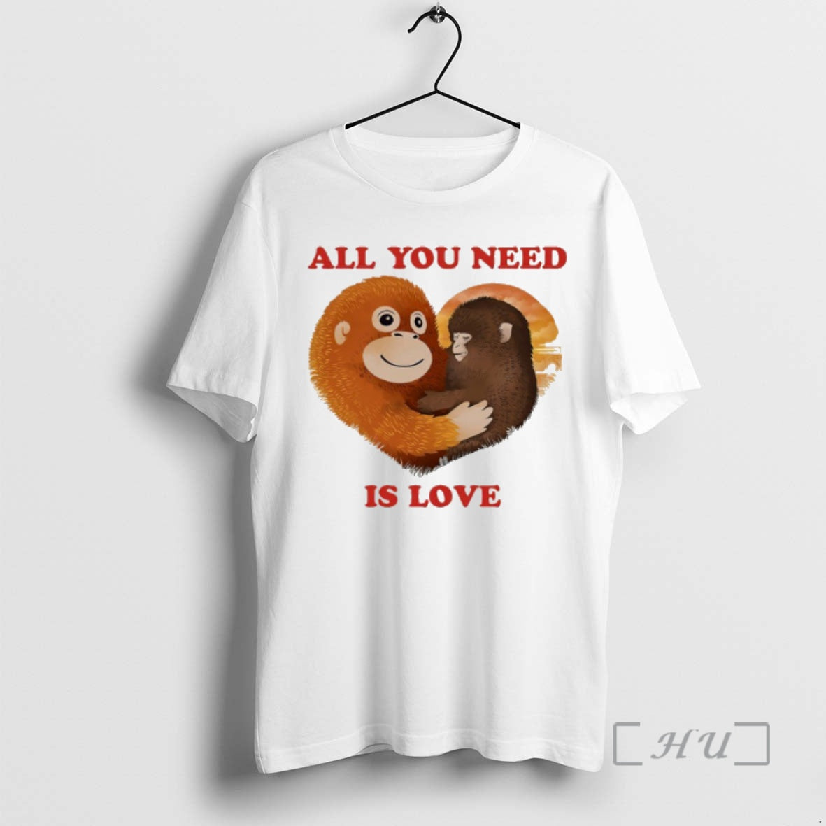 Officials Plush Toy Monkey All You Need Is Love T-Shirts, Hoodie, Sweatshirt | HypeDripTees.com