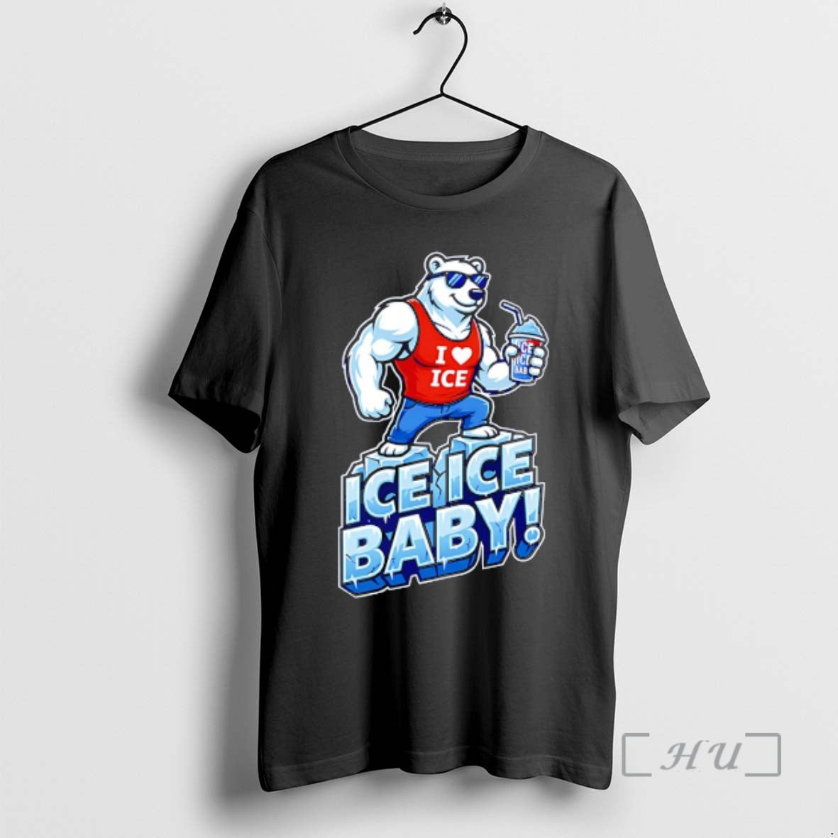 Officials Polar Bear Muscle Wearing I Love Ice Ice Baby T-Shirts, Hoodie, Sweatshirt | HypeDripTees.com