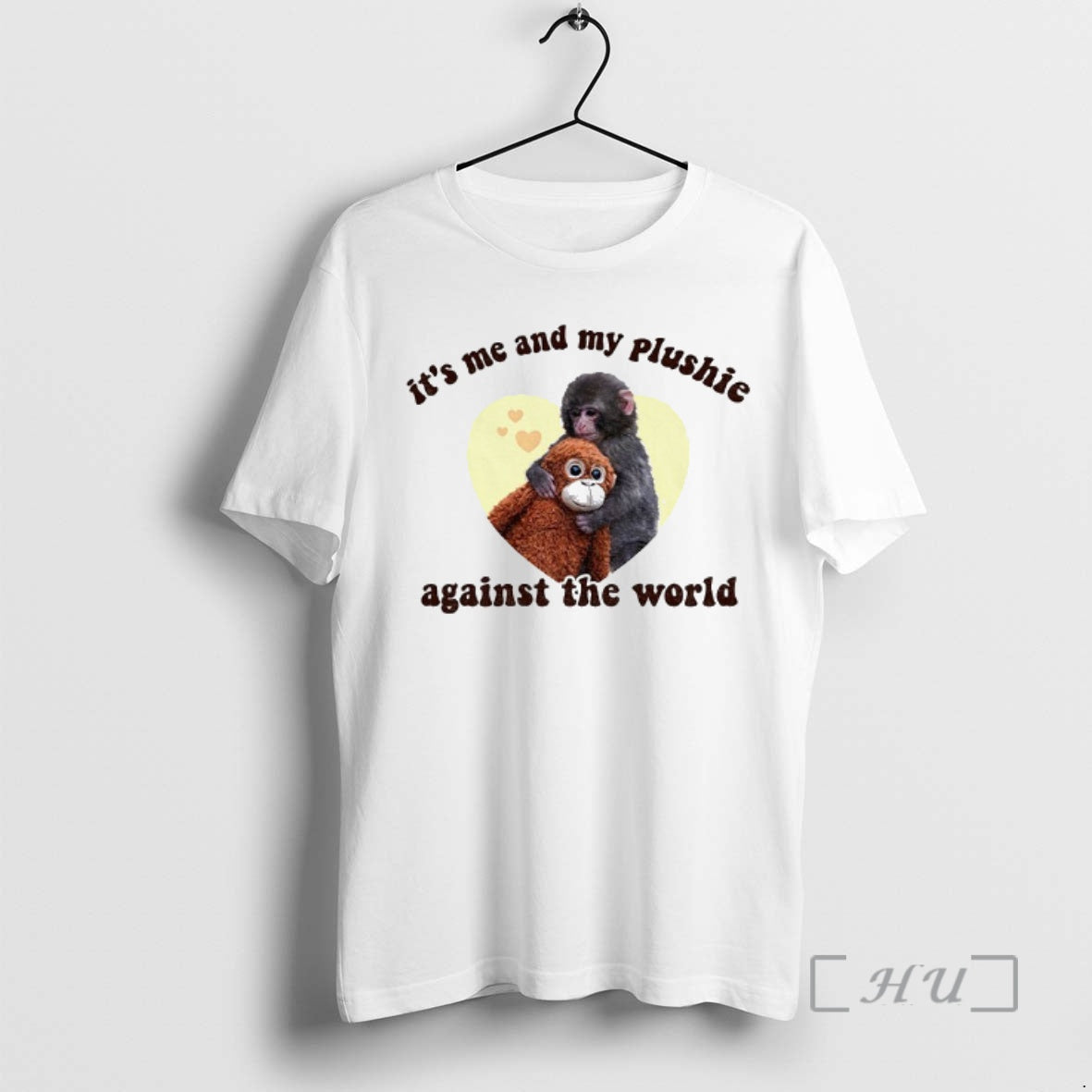 Officials Punch The Monkey Its Me And My Plushie Against The World Premium T Shirts Hoodie, Sweatshirt | HypeDripTees.com