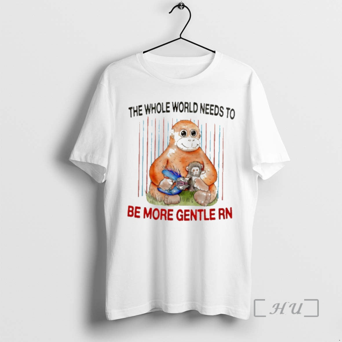 Officials Punch Monkey The Whole World Needs To Be More Gentle Rn Premium T Shirts Hoodie, Sweatshirt | HypeDripTees.com