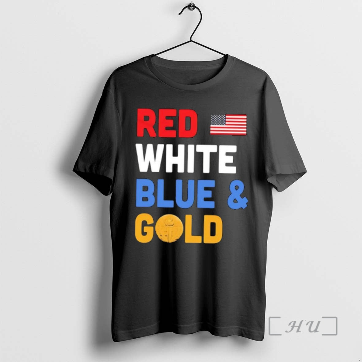 Officials Red White Blue Gold Us Flag Torch Graphic T-Shirts, Hoodie, Sweatshirt | HypeDripTees.com