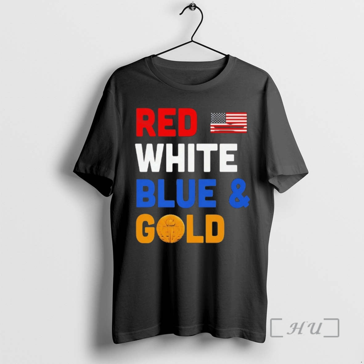 Officials Red White Blue And Gold Usa Flag T-Shirts, Hoodie, Sweatshirt | HypeDripTees.com