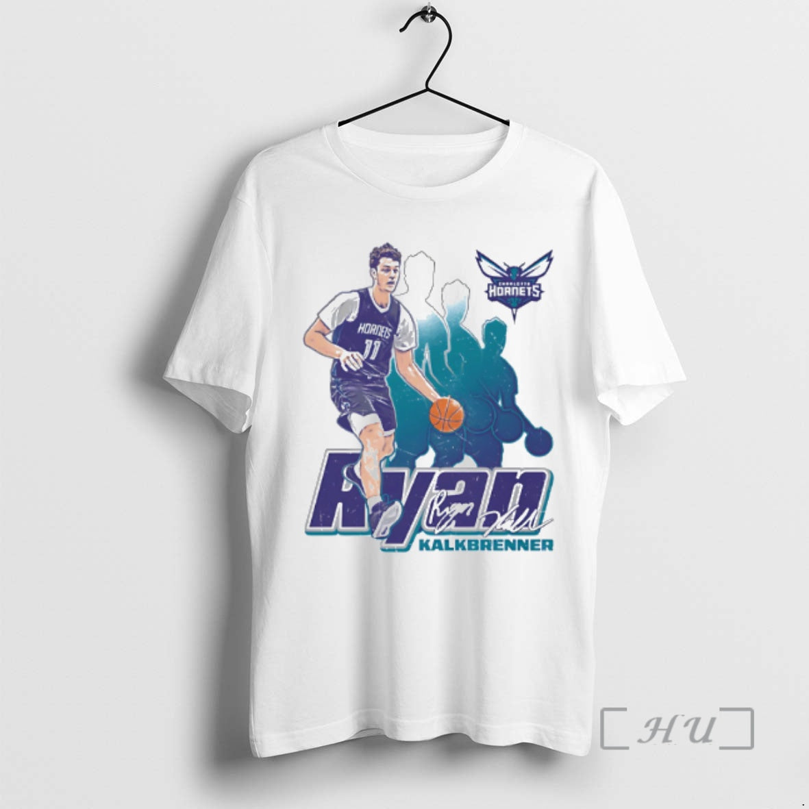 Officials Ryan Kalkbrenner Charlotte Hornets Retro Signature T-Shirts, Hoodie, Sweatshirt | HypeDripTees.com