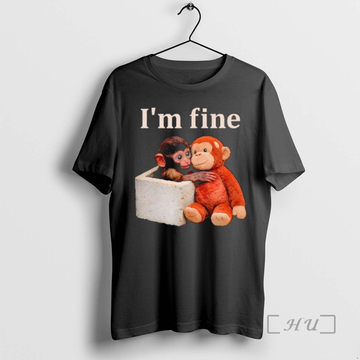 Officials Sad Monkey Punch With An Orange Toy Im Fine T-Shirts, Hoodie, Sweatshirt | HypeDripTees.com