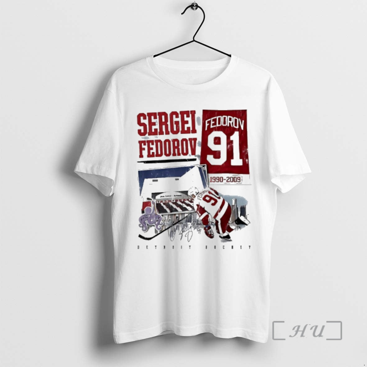 Officials Sergei Fedorov Detroit Red Wings Fedorov 91 1990 2009 Signature Premium T Shirts Sweater Hoodie, Sweatshirt