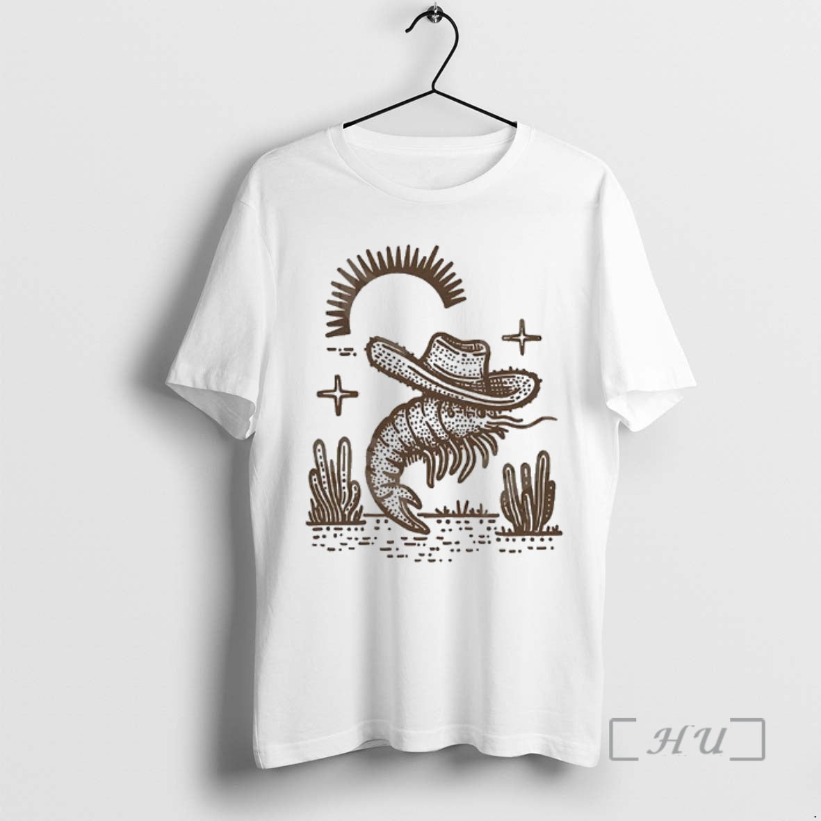 Officials Shrimp Cowboy In Desert Funny T-Shirts, Hoodie, Sweatshirt | HypeDripTees.com