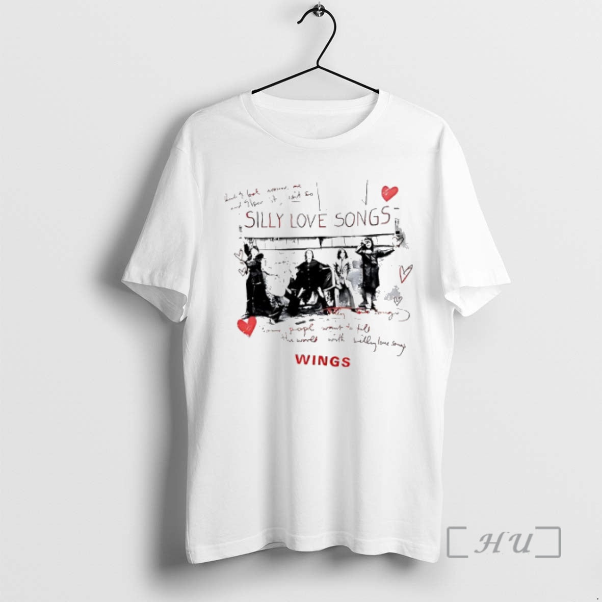 Officials Silly Love Songs Wings Red Heart Music Band T-Shirts, Hoodie, Sweatshirt | HypeDripTees.com