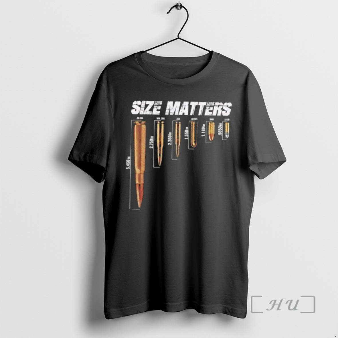 Officials Size Matters Ammo Caliber Comparison Chart Graphic T-Shirts, Hoodie, Sweatshirt | HypeDripTees.com