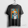 Officials Skull Wearing A Cap Miami Dolphins Us Flag