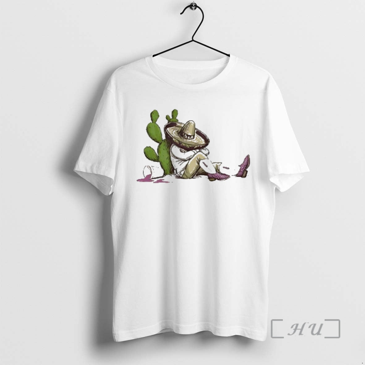 Officials Sleeping Mexican Man In Sombrero By Cactus With Drink T-Shirts, Hoodie, Sweatshirt | HypeDripTees.com