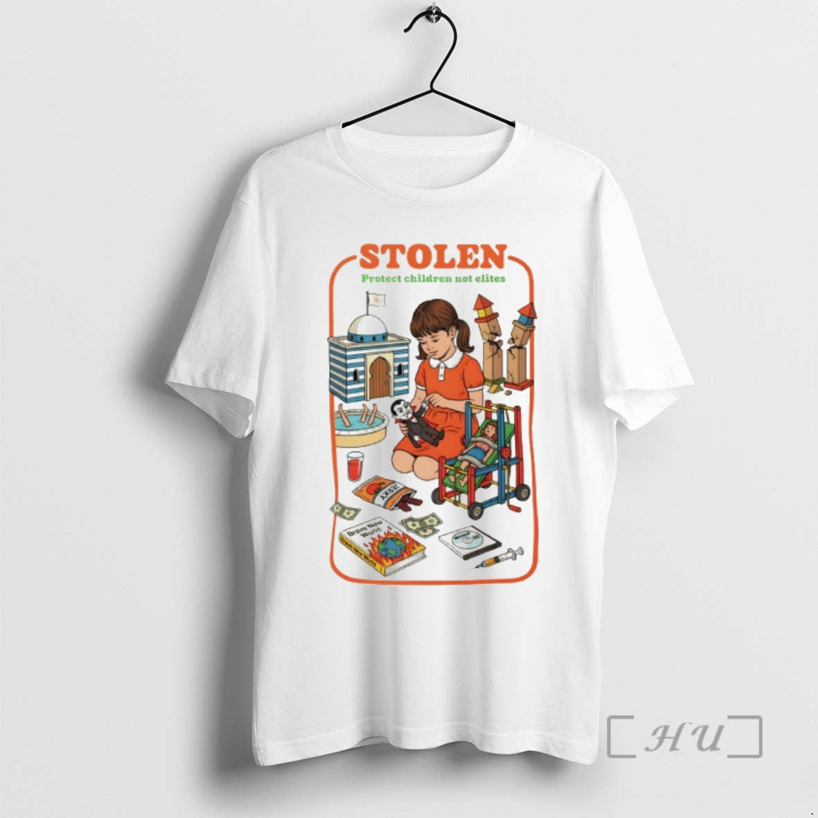 Officials Stolen Protect Children Not Elites Cartoon T-Shirts, Hoodie, Sweatshirt | HypeDripTees.com