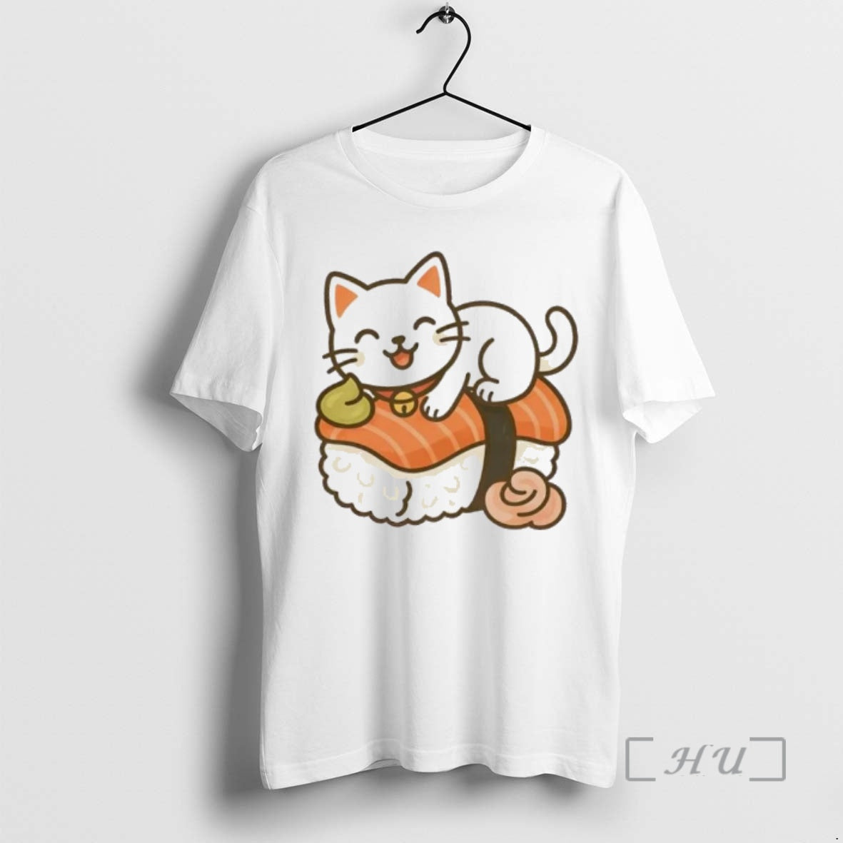 Officials Sushi Cat Kawaii Kitty On Salmon Nigiri T-Shirts, Hoodie, Sweatshirt | HypeDripTees.com