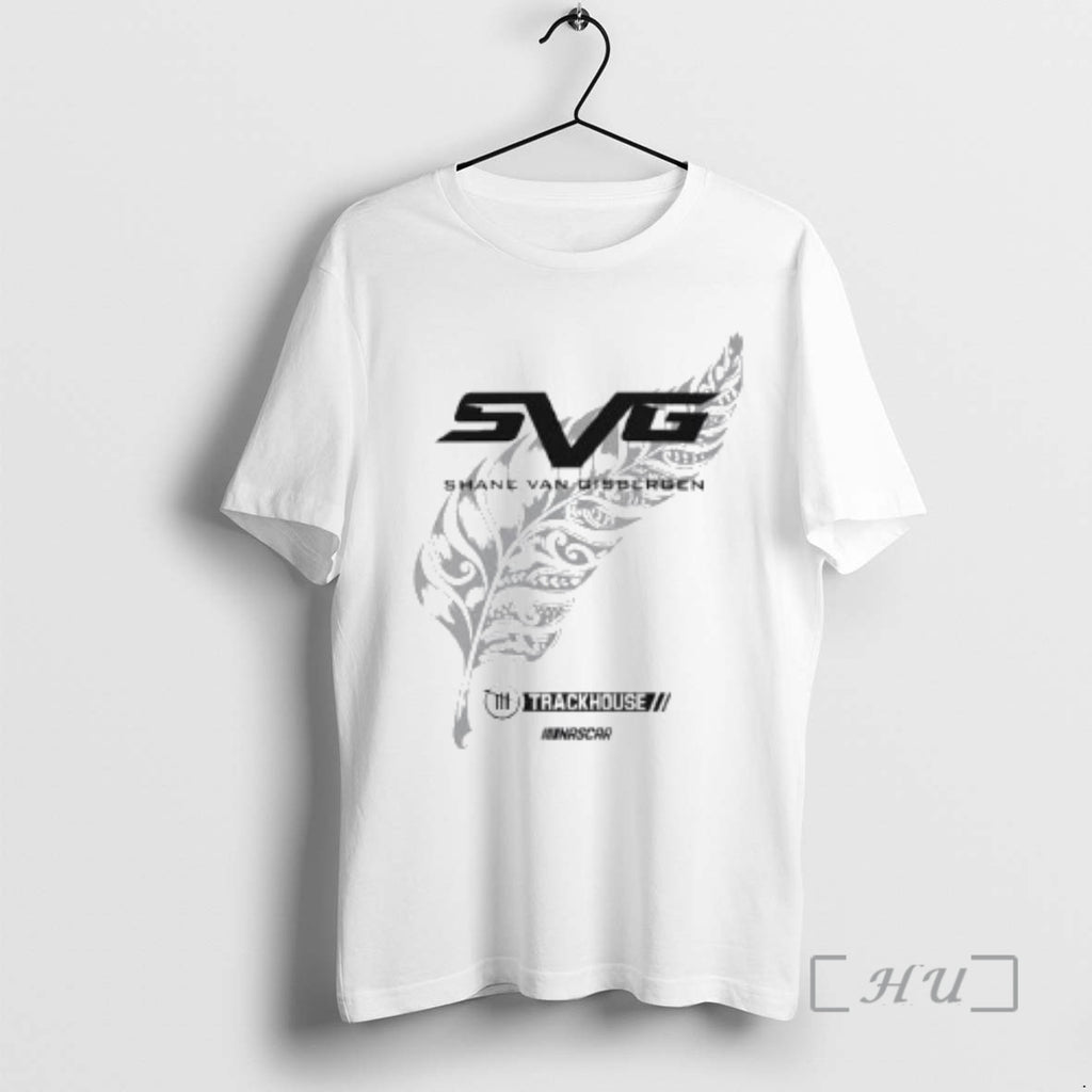Officials Svg Shane Van Gisbergen Trackhouse Nascar Silver Fern Logo Circle White Premium T Shirts