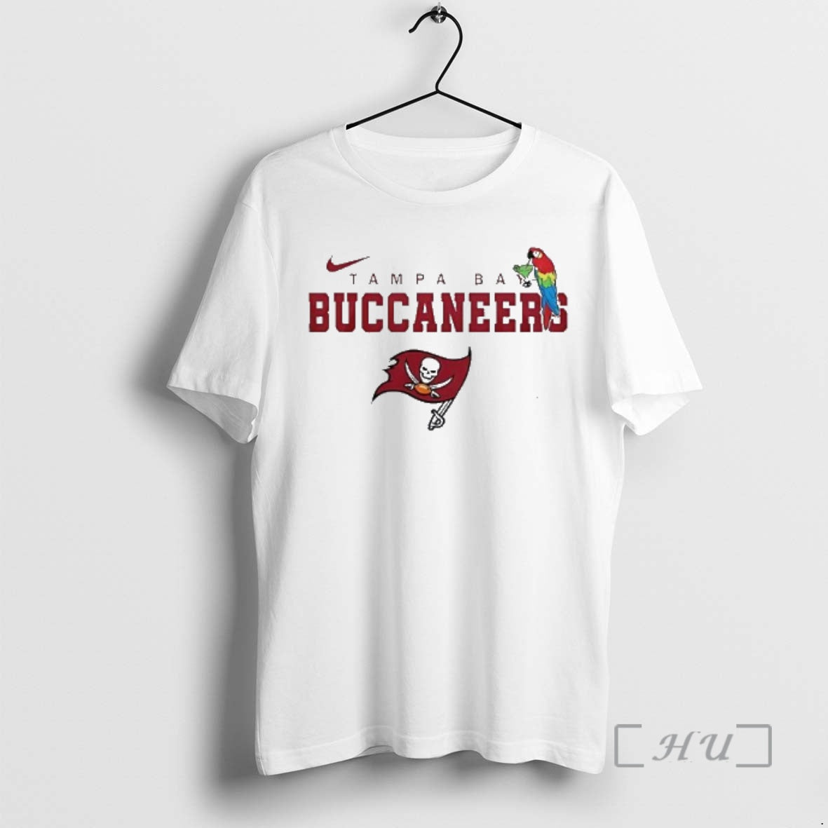 Officials Tampa Bay Buccaneers Parrot Drinking Cocktail Flag Logo
