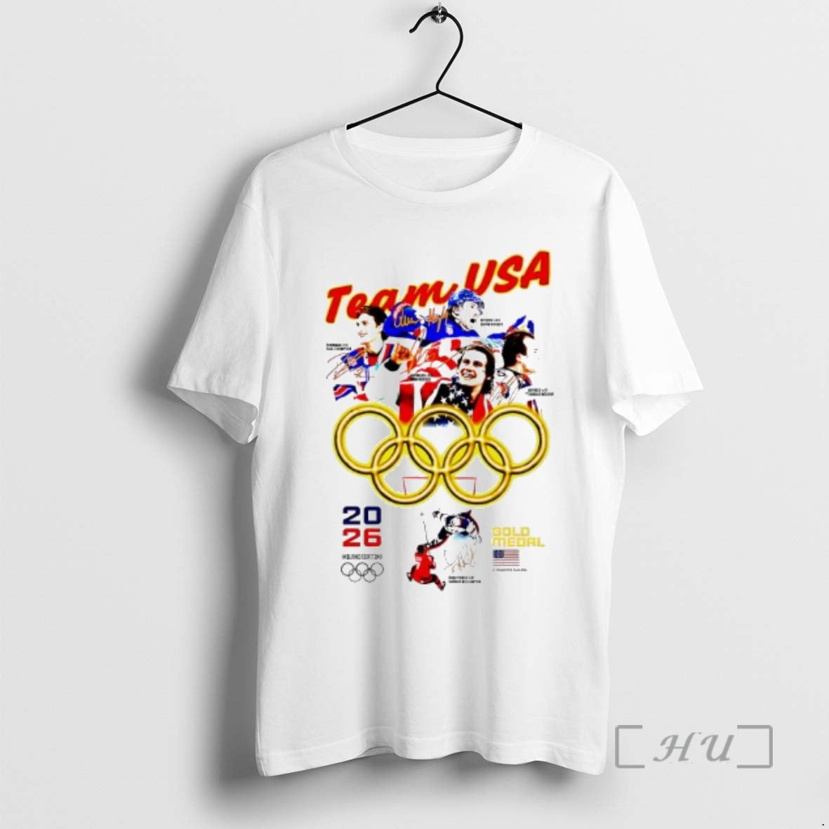 Officials Team Usa Olympic Champions 2026 Gold Madal Signatures T-Shirts, Hoodie, Sweatshirt | HypeDripTees.com