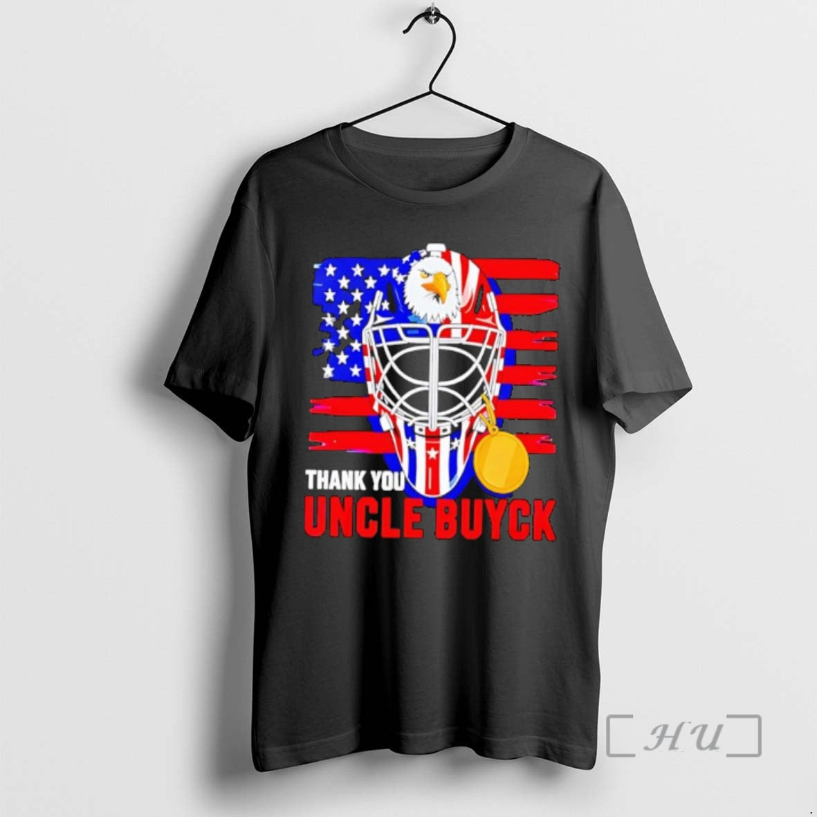 Officials Thank You Uncle Buyck Usa Flag Hockey Mask T-Shirts, Hoodie, Sweatshirt | HypeDripTees.com