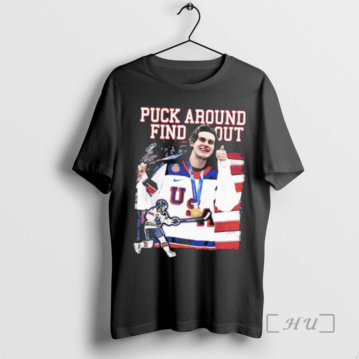 Officials The Jack Hughes Puck Around And Find Out T-Shirts, Hoodie, Sweatshirt | HypeDripTees.com