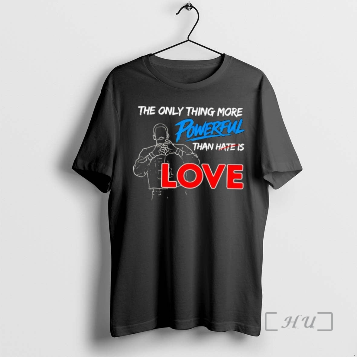 Officials The Only Thing More Powerful Than Hate Is Love Heart Premium T Shirts Sweater Hoodie, Sweatshirt | HypeDripTees.com