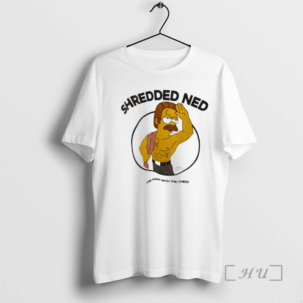 Officials The Simpsons Shredded Ned The Man With The Chest T-Shirts, Hoodie, Sweatshirt | HypeDripTees.com