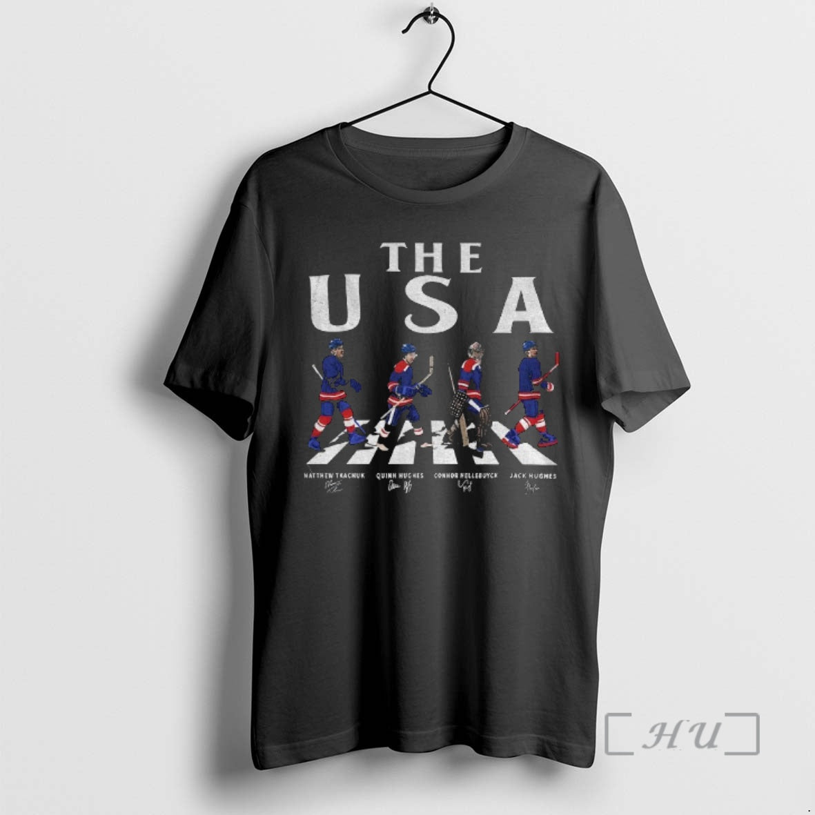 Officials The Usa Hockey Jack Hughes Quinn Hughes Connor Hellebuyck Abbey Road 2026 Premium T-Shirts, Hoodie, Sweatshirt