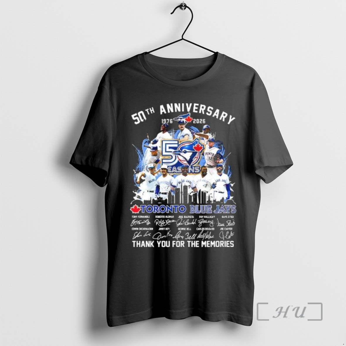 Officials Toronto Blue Jays 50th Anniversary Thank You For The Memories Player Name And Signature T-Shirts, Hoodie,...