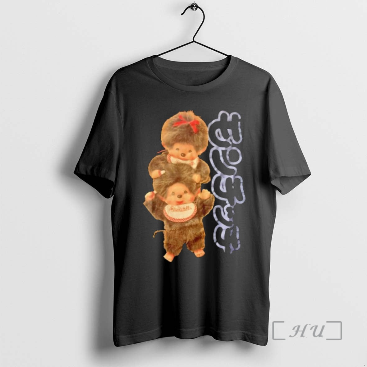 Officials Two Monchhichi Monkeys Sitting On Shoulders Bib Vintage T-Shirts, Hoodie, Sweatshirt | HypeDripTees.com