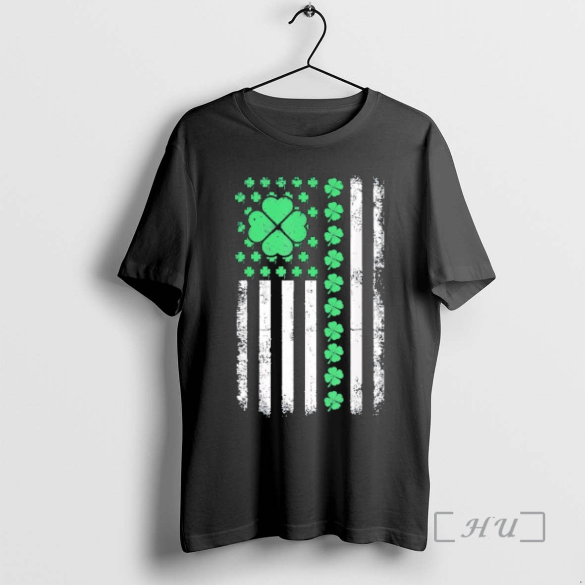 Officials Us American Flag Design With Shamrocks For St Patricks Day Premium T Shirts Sweater Hoodie, Sweatshirt