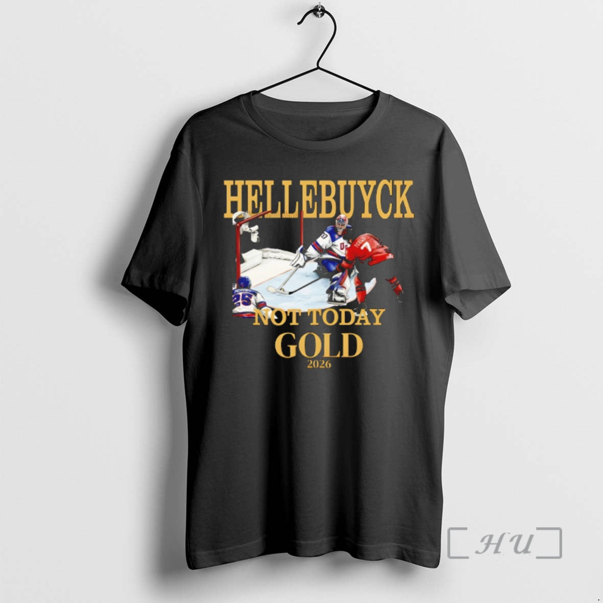 Officials Usa Hellebuyck 37 Hockey Gold Medal 2026 Not Today Gold Olympic Premium T Shirts Hoodie, Sweatshirt