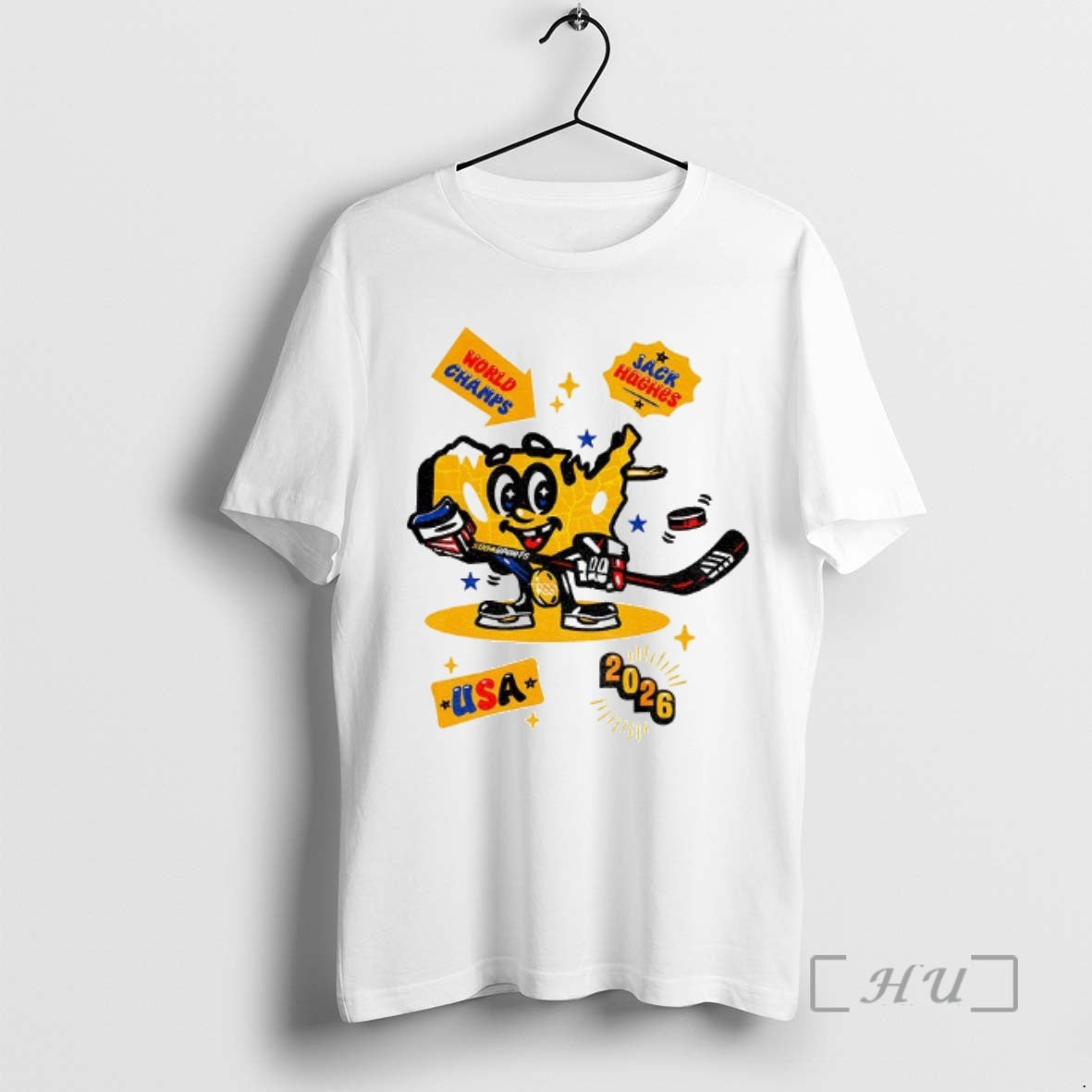 Officials Usa Hero Jack Hughes American Flag T-Shirts, Hoodie, Sweatshirt | HypeDripTees.com