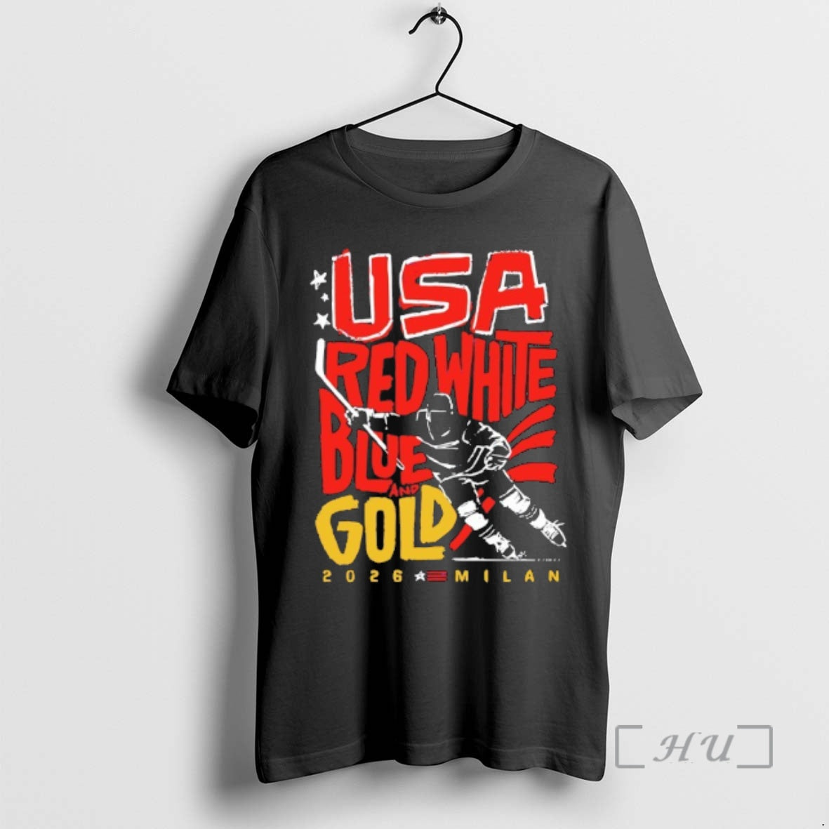Officials Usa Hockey 2026 Red White Blue And Gold T-Shirts, Hoodie, Sweatshirt | HypeDripTees.com