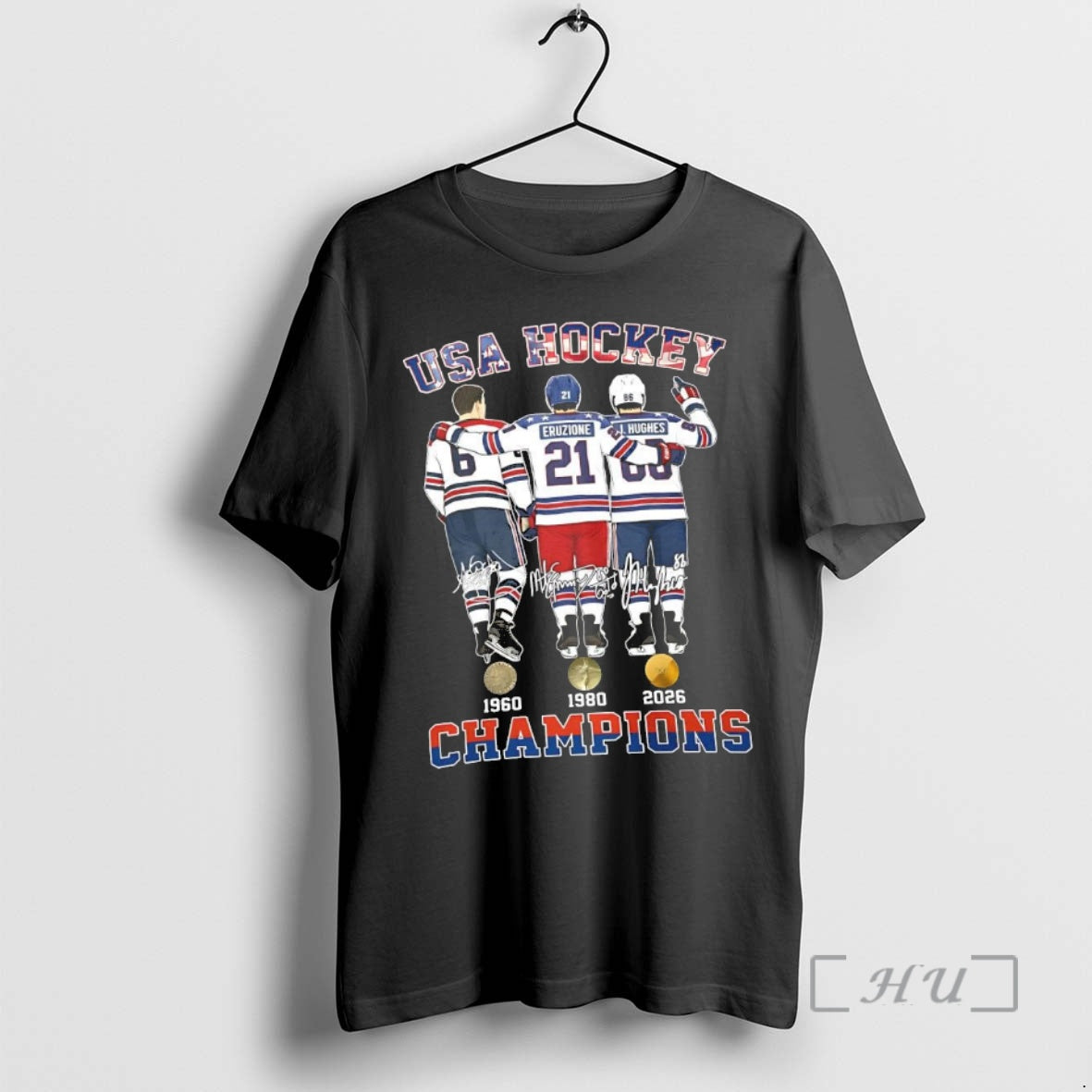 Officials Usa Hockey Champions 1960 1980 2026 Player Signature T-Shirts, Hoodie, Sweatshirt | HypeDripTees.com