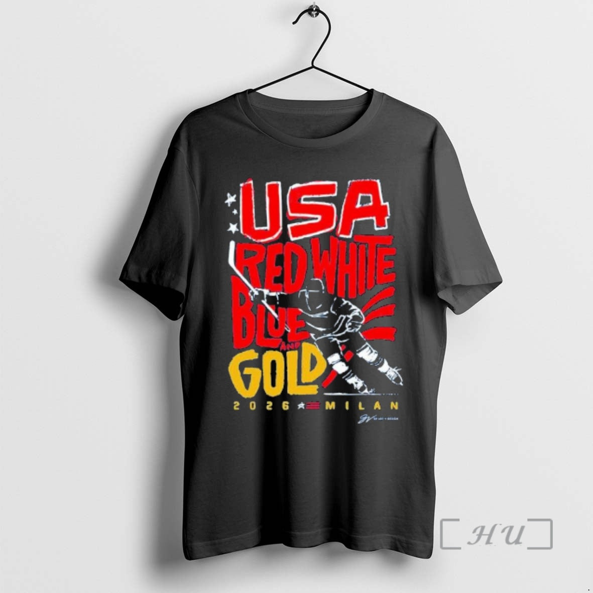Officials Usa Hockey Red White Blue And Gold 2026 Milan T-Shirts, Hoodie, Sweatshirt | HypeDripTees.com