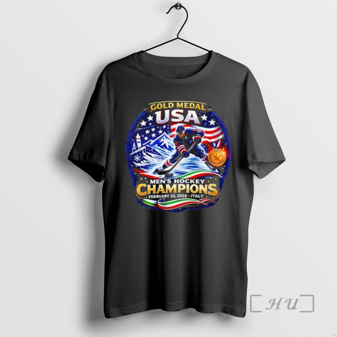 Officials Usa Men Hockey Gold Medal Champions 2026 Italy Commemorative T-Shirts, Hoodie, Sweatshirt | HypeDripTees.com