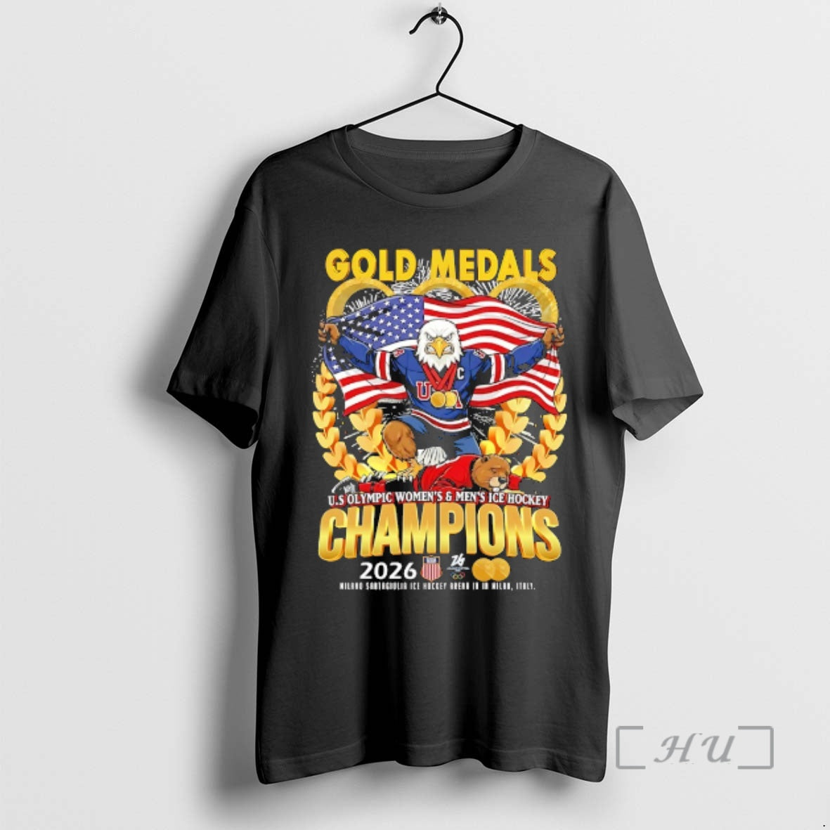 Officials Usa Beat Canada At Winter Olympics Womens And Mens Ice Hockey Champions 2026 Gold T-Shirts, Hoodie, Sweatshirt