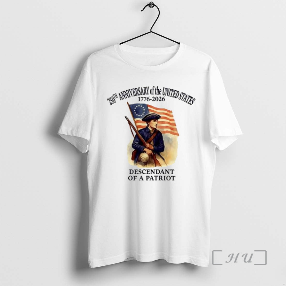 Officials United States 250th Anniversary 1776 2026 Descendant Of A Patriot Flag Premium T Shirts